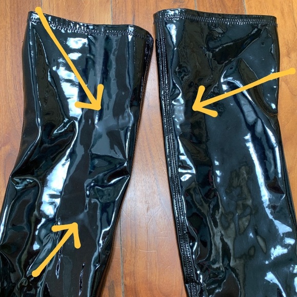 Windsor Smith Haunted Latex Faux Patent Leather Over The Knee Platform Boots 7 - Picture 12 of 13